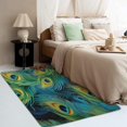 thumbnail image 3 of Peacock Feather Area Rugs for Bedroom Living Room - 4x6 ft - Peacock Carpet for Home Decor - Feather Patterned Decorative Indoor Large Rug - Washable & Soft & Non Slip & Low Pile (ZF&7384), 3 of 7