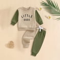 thumbnail image 2 of UngA Toddler Baby Boy Fall Winter Clothes Mamas Little Boy Outfit Letter Long Sleeve Sweatshirts and Jogger Pants Set (Beige,0-6 Months), 2 of 6