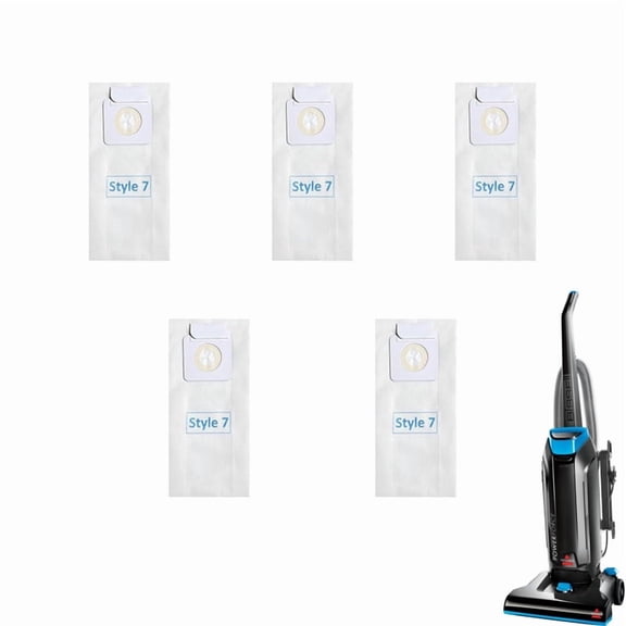 5 pack Style 7 1739 Vacuum Bags Compatible with Bissell PowerForce Upright Vacuum 1739 3522 3525 71Y7 PowerGlide 3545 Plus 3350 3550 3553 Lift-Off 3554 Powertrak 6592 Replacement Dust Bags 32310