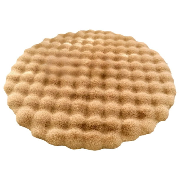 Sofás para la Sala de Estar Estilo Crema Alfombra Circular Sofá Alfombra Circular Sala de Estar Mesa de Café Terciopelo 23.62x23.62 Pulgadas Mesas de la Sala de Estar