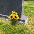 thumbnail image 3 of 11-inch Artificial Silk Yellow Sunflower Cemetery Pick, for Indoor/Outdoor Use, by Mainstays, 3 of 8