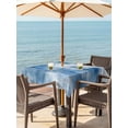 thumbnail image 3 of Outdoor Tablecloth with Umbrella Hole for Patio/Picnic/Party/Camping, Abstract Blue Waterproof Table Cloth Square Cover Washable, Modern Simple Painting Art (60"x 60"), 3 of 9