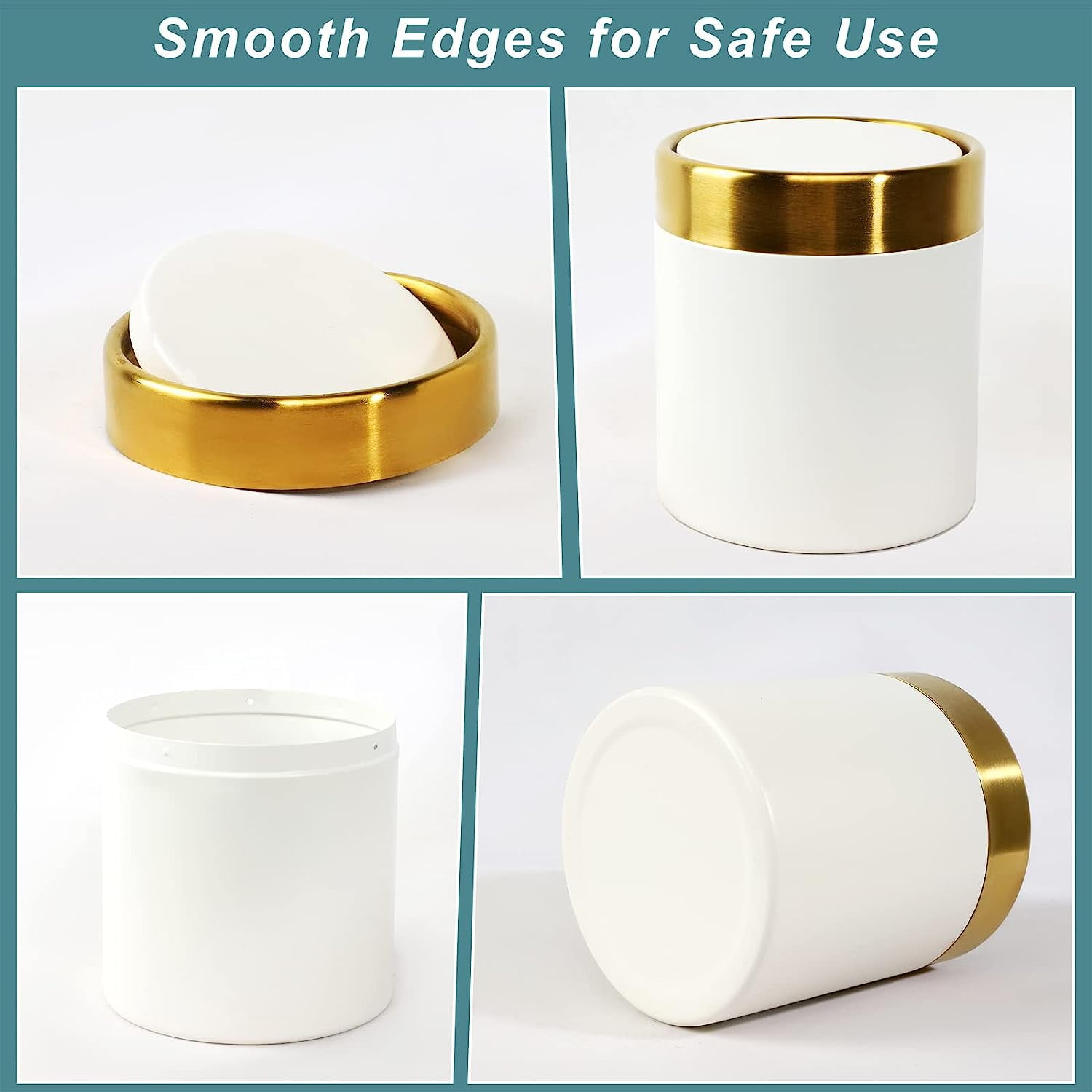 Plastic Desk Trash Can With Lid, Mini Garbage Bin For Home, Creative