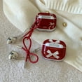 thumbnail image 4 of Earphone Case for Airpods 4 with Kaychain,Stylish Bowr Pattern Anti-Drop Shockproof Soft Earbuds Cover for Women/Girls (A), 4 of 6