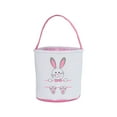 thumbnail image 1 of Inteprter Bolsa de conejito Cesta de Pascua resistente al desgaste Apariencia linda Cubos de vacaciones Suministros para niños Bolsas con asa de Almacenamiento y organización del hogar Huella Rosa, 1 of 6