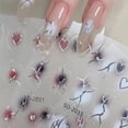 thumbnail image 2 of 5D French Gradient Bronzing Silver Nail Art Stickers, Irregular French Line Flame Pattern Decals for Elegant Manicure Design & DIY Nail Decoration, Tear-Off, 2 of 8