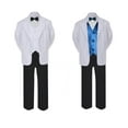 thumbnail image 2 of 5-7pc Formal Black White Suit Set Teal Bow Necktie Vest Boy Baby Sm-20 Teen, 2 of 3