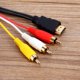 thumbnail image 3 of Cable HDMI a RCA - 1.5M 5 pies HD 1080P HDMI macho a 3 RCA AV Audio Video Converter Cable Adaptador de cable JFHHH pequeña, 3 of 4