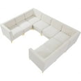 thumbnail image 1 of Meridian Furniture Alina Sectionnel Modulaire en Velours Crème, 1 of 23