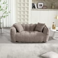 thumbnail image 6 of 66" Beanbag Chair, Comfortable Recliner Sofa with Pillow and Armrests, Chenille Sofa Couch for Reading, Watching TV, Living Room, Bedroom, Brown, 6 of 9