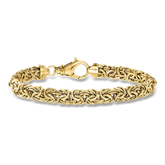 Ross-Simons 18kt Gold Over Sterling Silver Small Byzantine Bracelet, Women's, Adult
