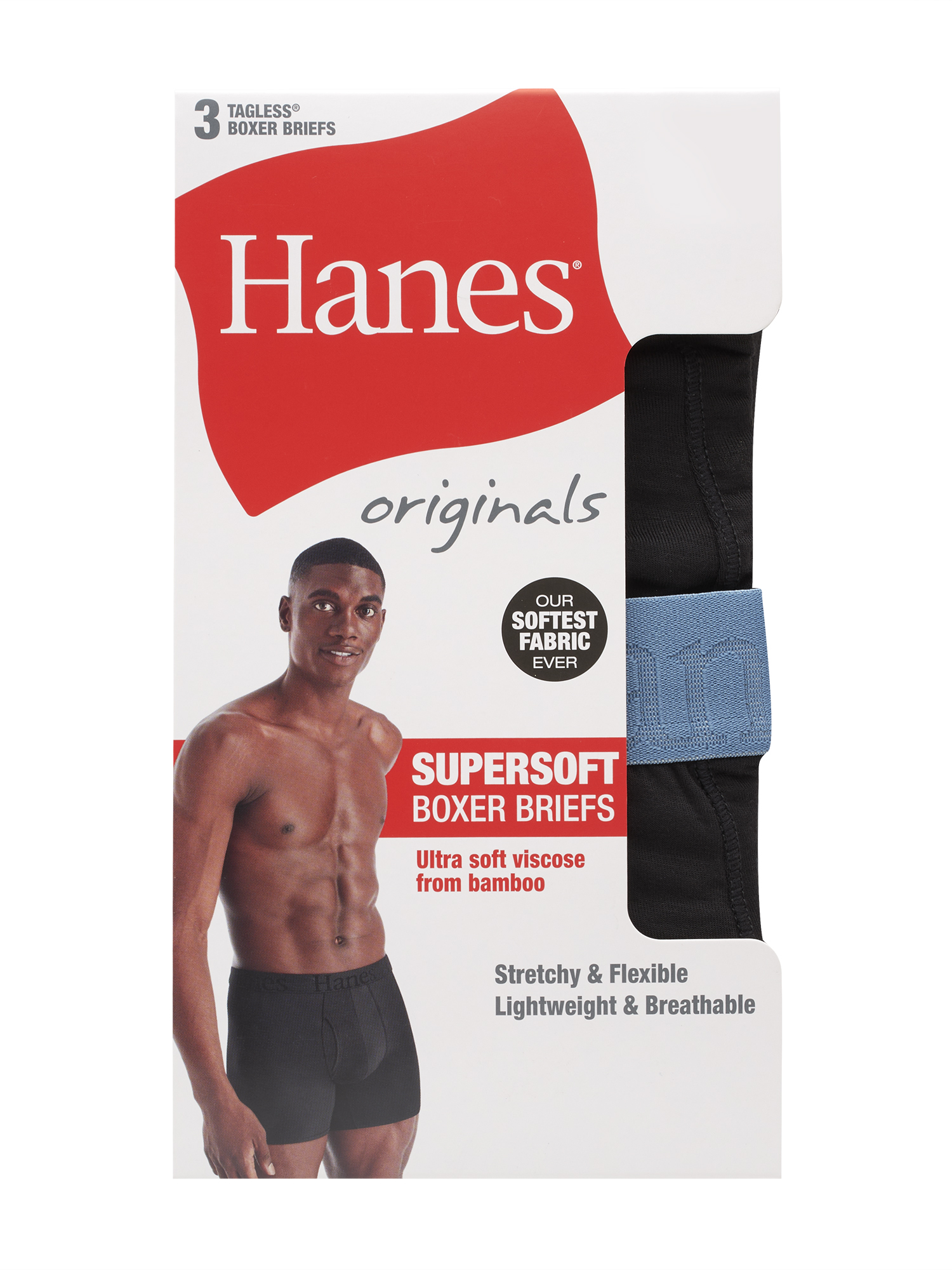 Hanes Originals Men's SuperSoft Boxer Briefs, 3-Pack photo 2