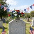 thumbnail image 5 of Independence Day Decor Patriotic American Flag Flower Arrangement Red White Blue Memorial Decoration for Home Grave Site Display, 5 of 6