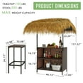 thumbnail image 7 of LAZZO 3 Pieces Outdoor  Bar Set, Patio Wicker Tiki Bar Set with Height Stools and Islander Tiki Bar for Garden, Dark Brown, 7 of 7
