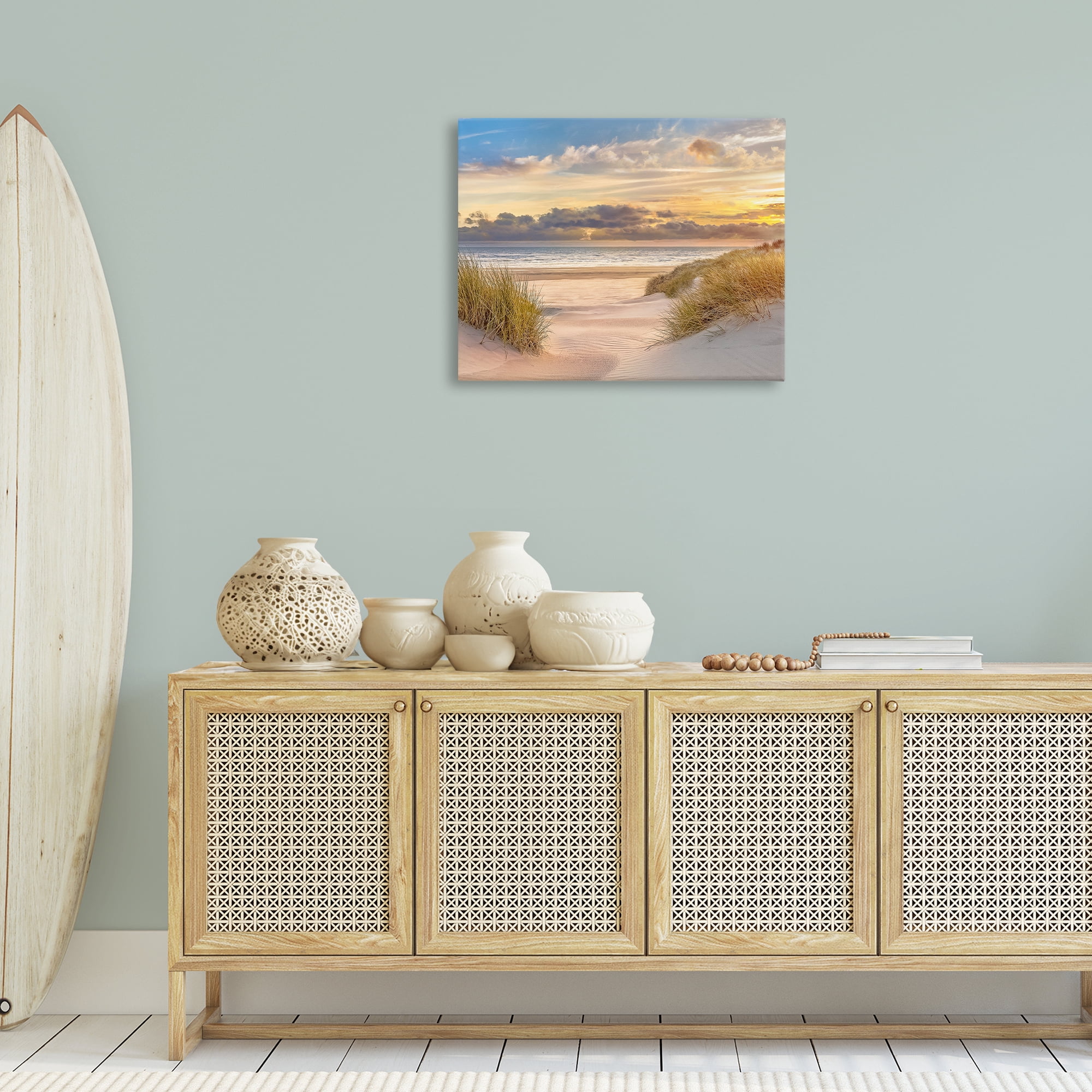 Stupell Industries Serene Beach Between Dunes Landscape & Nature Photography Wrapped Canvas Canvas Art Print Wall Art, 30 x 24