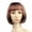 brown, variant on Neon Green Bob Wig with Flat Bangs - 12 Inch Heat Resistant Synthetic Short Hair Wig with Wig Cap for Halloween, Cosplay, Parties