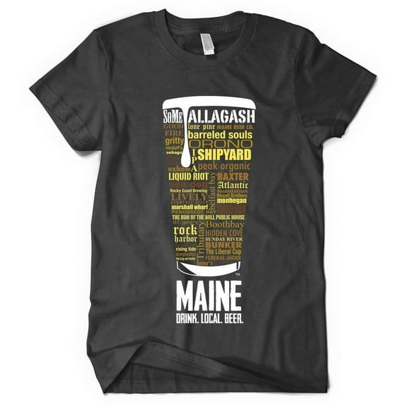 Maine Local Brewery T-Shirt - Beer Gifts - Vintage Beer Shirts - Navy Small-T-H