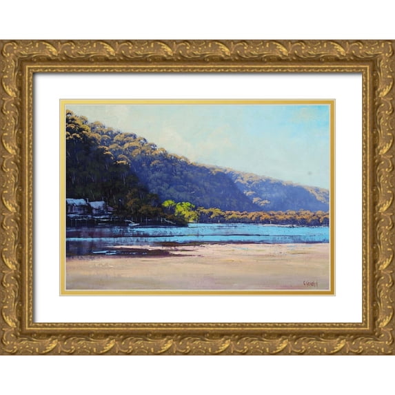 Gercken, Graham 18x14 Gold Ornate Wood Framed with Double Matting Museum Art Print Titled - Patongs Creek Australia