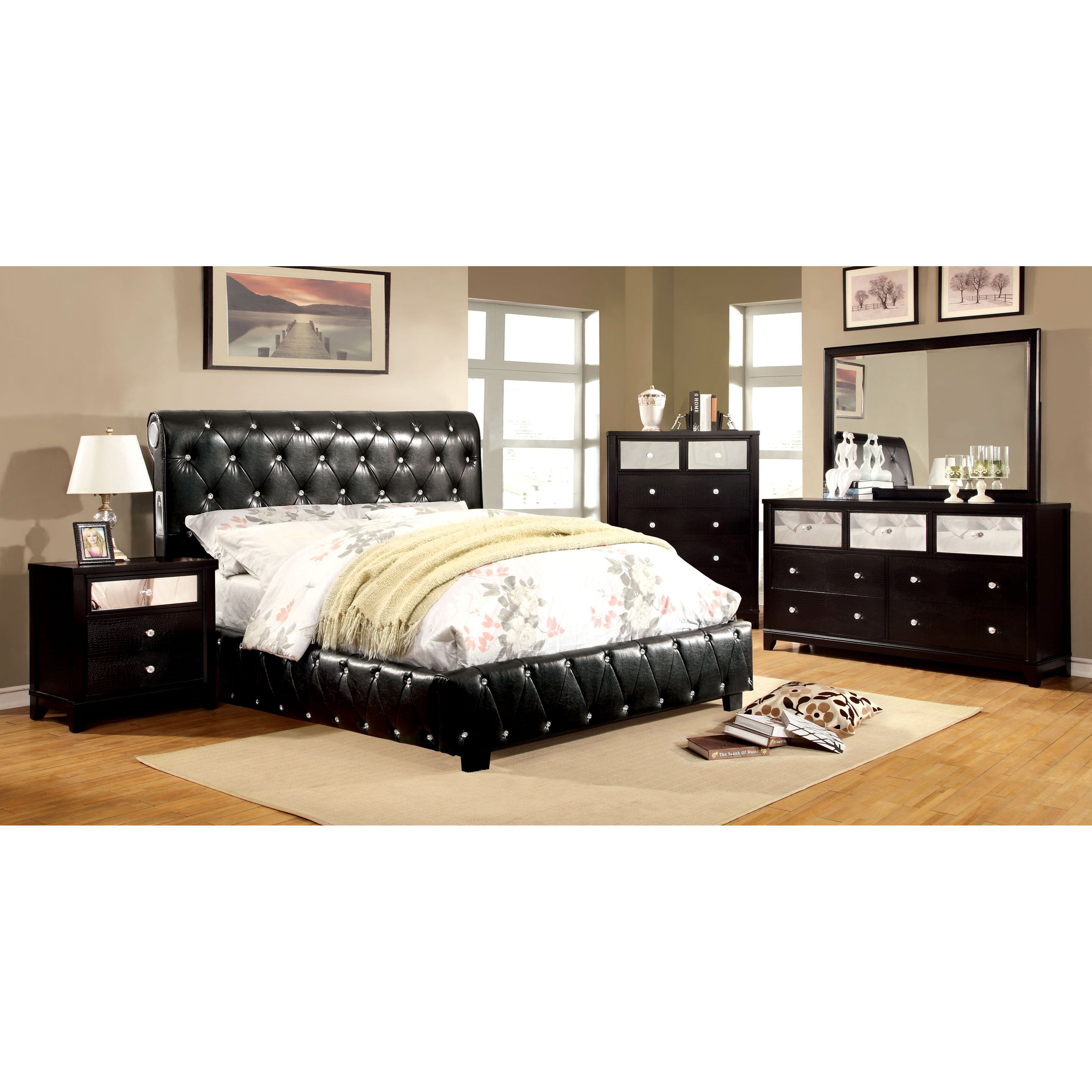 Furniture Of America Dahsiel Platform Bed Set With Bluetooth Furniture Of America Dahsiel Platform Bed Set With Bluetooth Speakers 3 Piece Twin Com
