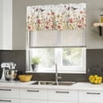 thumbnail image 4 of Red Wildflowers Curtain Valances for Windows, Kitchen Valance Window Treatments Panel 2 Pack, Autumn Country Floral Bird Rustic Rod Pocket Short Curtains for Bathroom Bedroom 60 x 18 Inch, 4 of 8