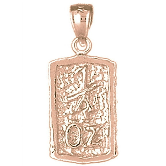 14K Rose Gold "1 Oz" Nugget Pendant - 27 mm