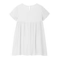 thumbnail image 6 of ZACPNCV Girls' Cotton Short Sleeve Dresses Casual Sundress White 7-8 Years, 6 of 9