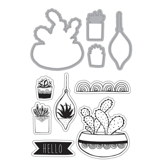 Momenta Die and Stamp Set: Succulents