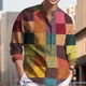 thumbnail image 5 of Camisas Para Hombre Manga Corta Camisa casual con botones de moda de primavera y otoño para hombre (Yellow, L), 5 of 7