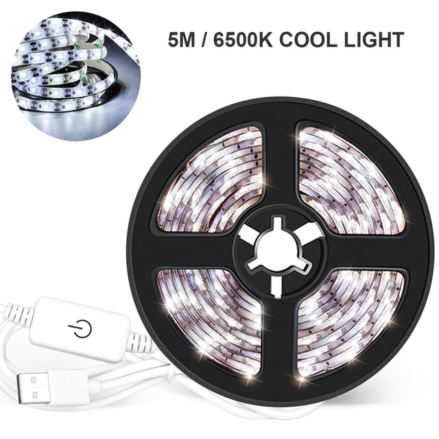 Yeacher USB Dimmable LEDs Strips Light Touching Control 5m 300LEDs Rope Light for TV Computer Desktop Background Home Kitchen Decorative