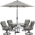 thumbnail image 3 of Hanover Lavallette 5-Piece Adult Modern Steel All Weather Dining Furniture Set Silver Linings, 3 of 15