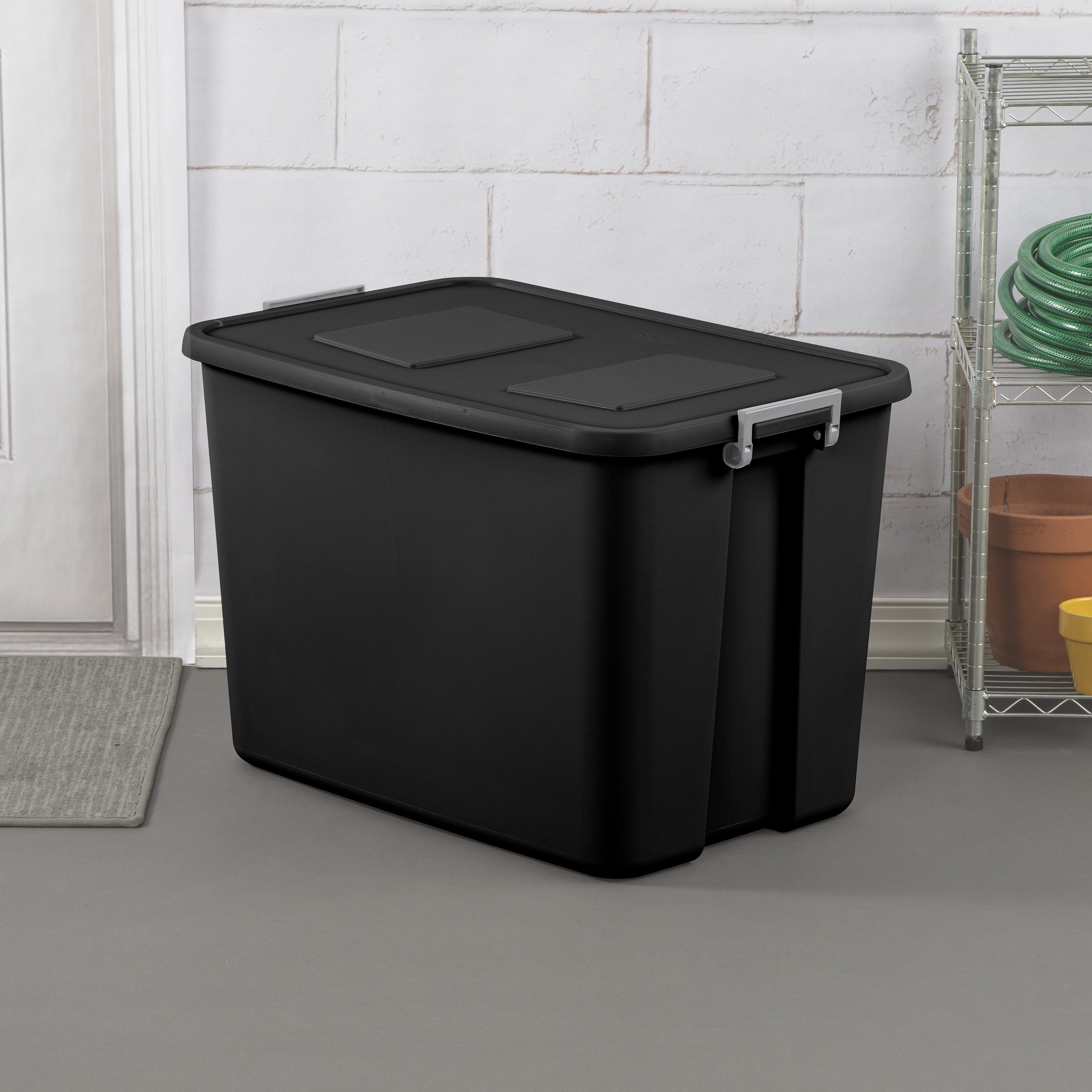 CRAFTSMAN Large 30-Gallons (120-Quart) Black Heavy Duty Tote with Latching  Lid in the Plastic Storage Containers department at