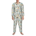 thumbnail image 3 of Sikiie Cartoon Dinosaur Mens Pajama Set, Soft Warm Long Sleeve Sleepwear, Cozy Button-Down Pjs for Men-Large, 3 of 7