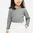 thumbnail image 2 of Povozer Cotton Girls Boys Long Sleeve Shirts Toddlers Crewneck Tee(Gray,6-8Y), 2 of 4