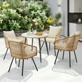 thumbnail image 7 of AVAWING Patio Bistro Dining Chairs Set of 4, Outdoor Wicker Chairs with Waterproof Cushions, White, 7 of 7