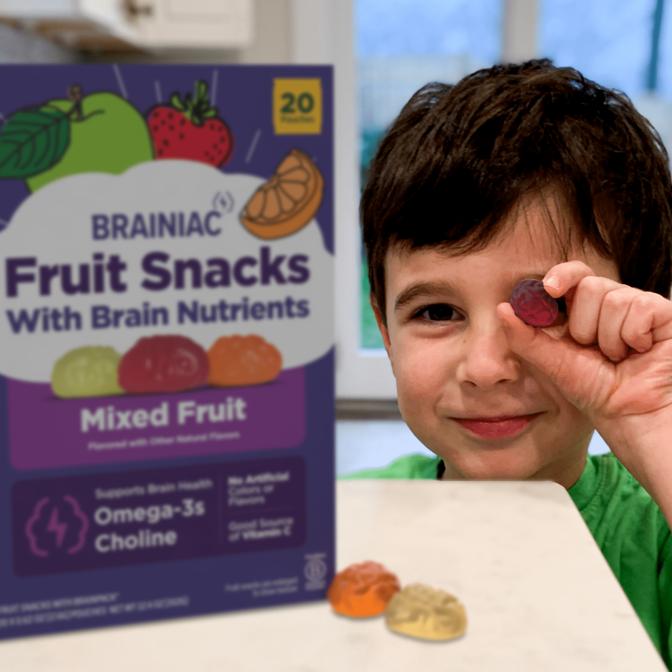 Brainiac Fruit Snacks with BrainPack, Mixed Fruit, 80ct