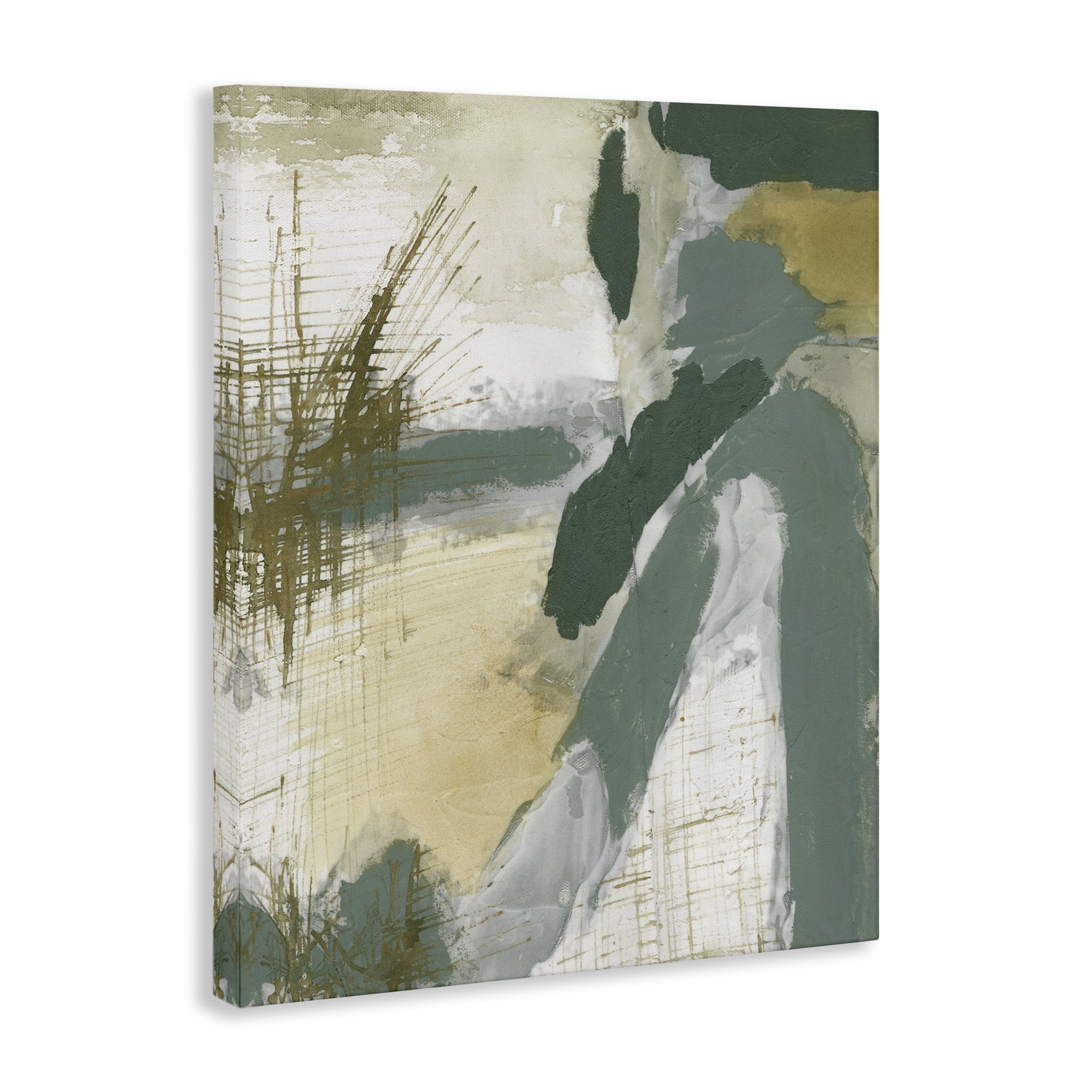 Stupell Industries Dynamic Abstract with Grey Abstract Painting Wrapped Canvas Art Print Wall Art, 36 x 48