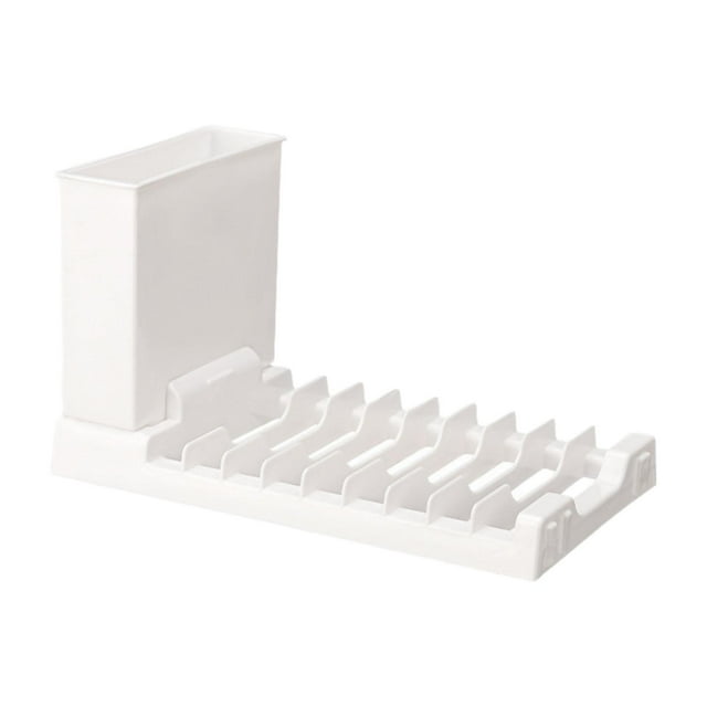Escurreplatos multiusos de gran capacidad, escurridor de platos, soporte para vasos, herramienta para fregadero blanco