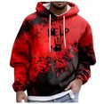 thumbnail image 3 of DHFJKG Men's Halloween Hoodies Loose Fit Palm Printed Hooded Sweatshirt Long Sleeve Pocket Hoodie With Drawstring Fall Winter Sports Casual Pullover Soft Tops, 3 of 6