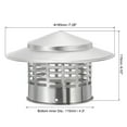 thumbnail image 2 of Uxcell Bouchon de Cheminée 4 Pouces, Capuchon de Couverture de Cheminée Rond en Acier Inoxydable 304 Écran de Toit pour Cheminée Poêle Tuyau, 2 of 7