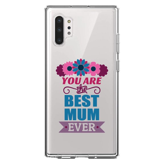 DistinctInk Clear Shockproof Hybrid Case for Galaxy Note 10 PLUS (6.8" Screen) - TPU Bumper Acrylic Back Tempered Glass Screen Protector - You Are the Best Mum Ever
