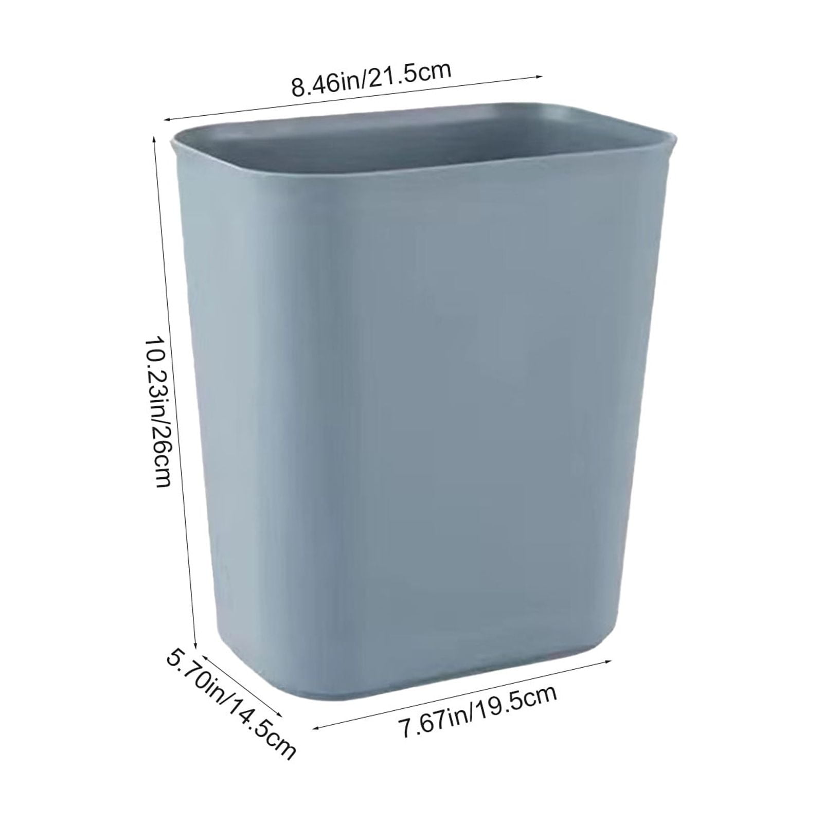 AUHomi Rectangular Trash Can 1 Pack, 7.7" * 5.7" * 10.2" Garbage Can for Office, Bedroom and Kitchen, Bathroom Trash Can Fits Narrow Space, Plastic Trash Bin Waste Basket, Grey
