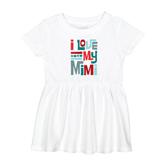 Inktastic I Love My Mimi Retro Red and Blue Girls Baby Dress