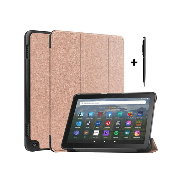 Case for Amazon Fire HD 8 and Fire HD 8 Plus (12th /10th Generation, 2022/2020 Release) 8" Tablet Ultra Lightweight Slim Shell Stand Cover with Stylus Pen