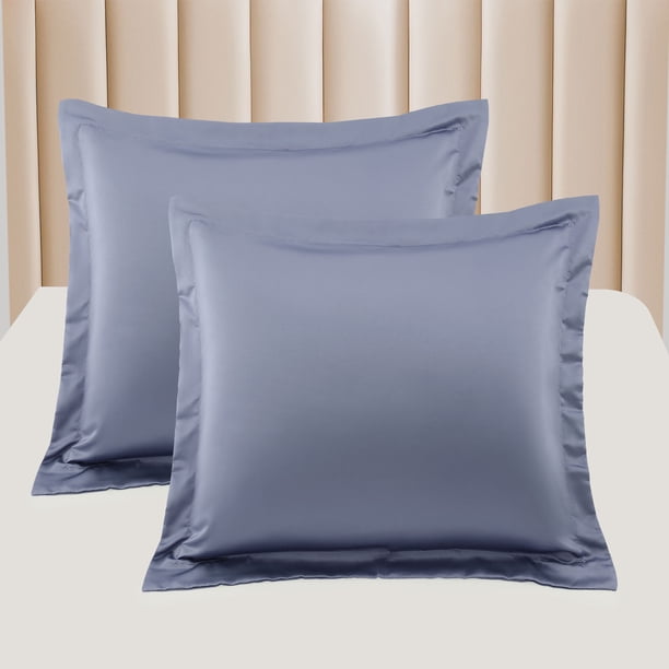 Juego de fundas de almohada de satén PiccoCasa, 2 fundas de satén sedoso para almohadas estándar/reina, gris pizarra