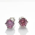 thumbnail image 2 of Sterling Silver Six Claw Moissanite Earrings Color Pink Moissanite Earrings, 2 of 5