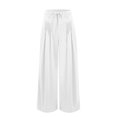 thumbnail image 4 of Xunlbb Women Wide Leg Pants Plus Size, Spring Summer Casual Loose Solid Color Fashion Pockets Outwear Long Pants For Women ,White 2XL, 4 of 5