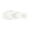 thumbnail image 4 of GC Shoes Womens Block Heeled Sandals, Open Toe Fashion Heels, Twist Cross Band Slip On High Heel Dress Slides, Dara/White/7.5, 4 of 5