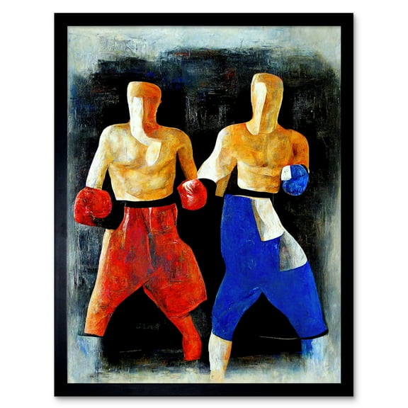 Abstract Modern Boxing Boxers Art Print Framed Poster Wall Decor 12x16 inch