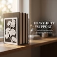 thumbnail image 3 of REGALWOVEN Decorative Metal Bookends, Large Book Ends for Shelves, Non-Skid Hollow-out Book Stopper for Home 2Pcs White 4.7"L x 3.5"W x 7"H, 3 of 6