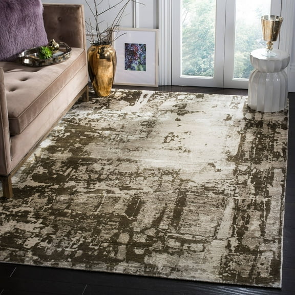 SAFAVIEH Mirage Bertrand Abstract Area Rug, Brown/Silver, 6' x 9'
